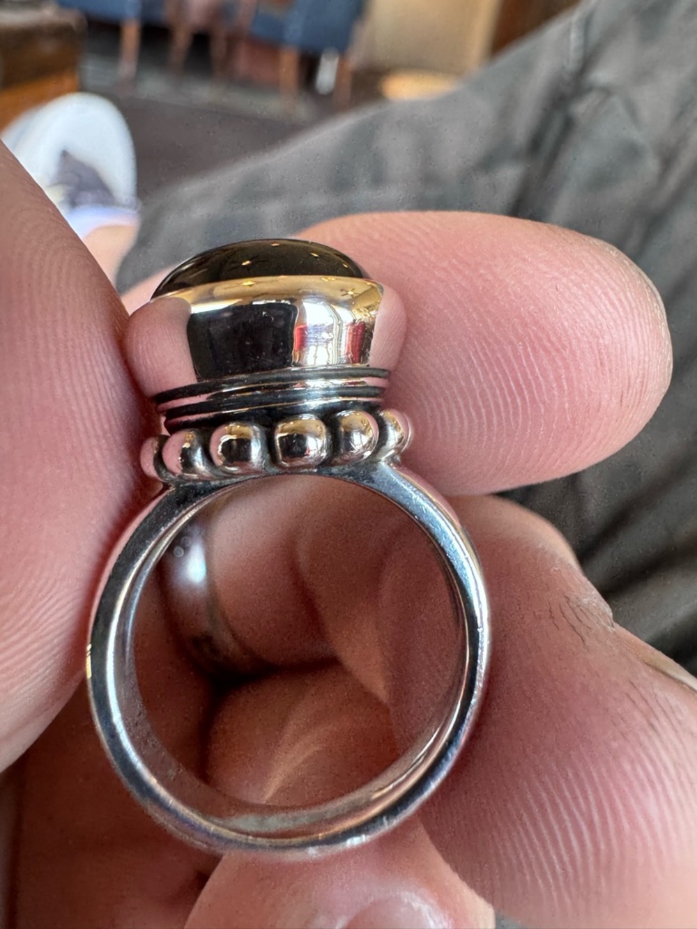Used James Avery Silver Ring with Black Cabochon Stone retired - Picture 6 of 9
